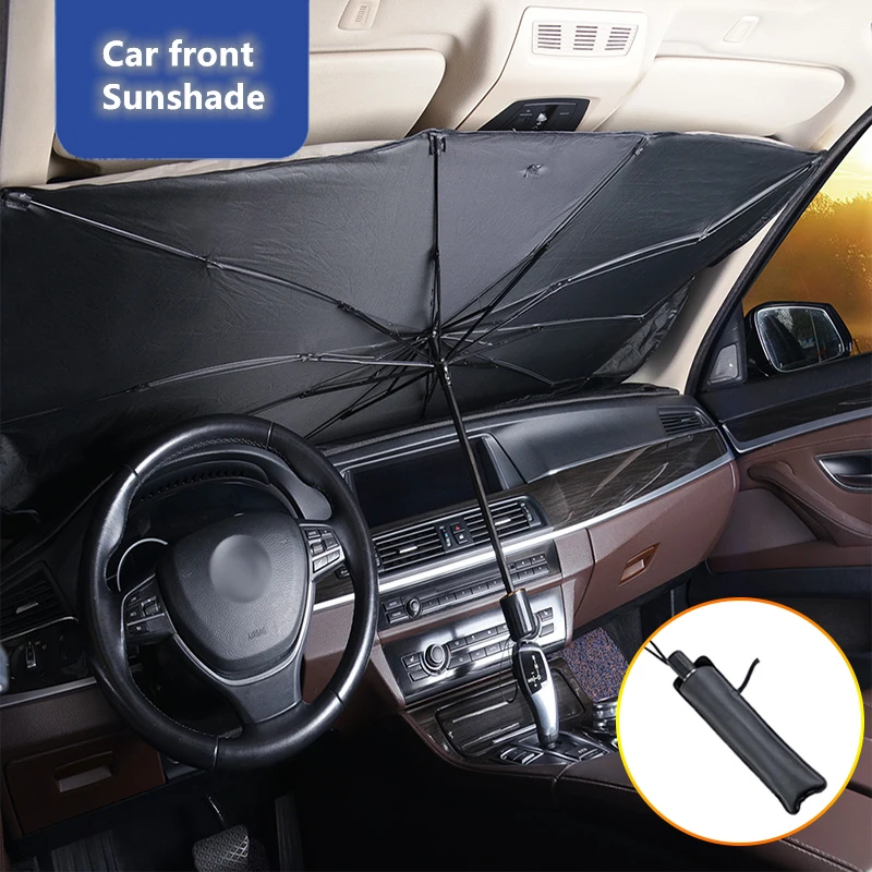 Tech Car Accessories - ม่านบังแดดกระจกรถยนต์อเนกประสงค์ พับเก็บได้สะดวก ร่มบังแดดภายในรถยนต์ ร่มบังแดดกระจกหน้า อุปกรณ์เสริมป้องกันแสงแดด