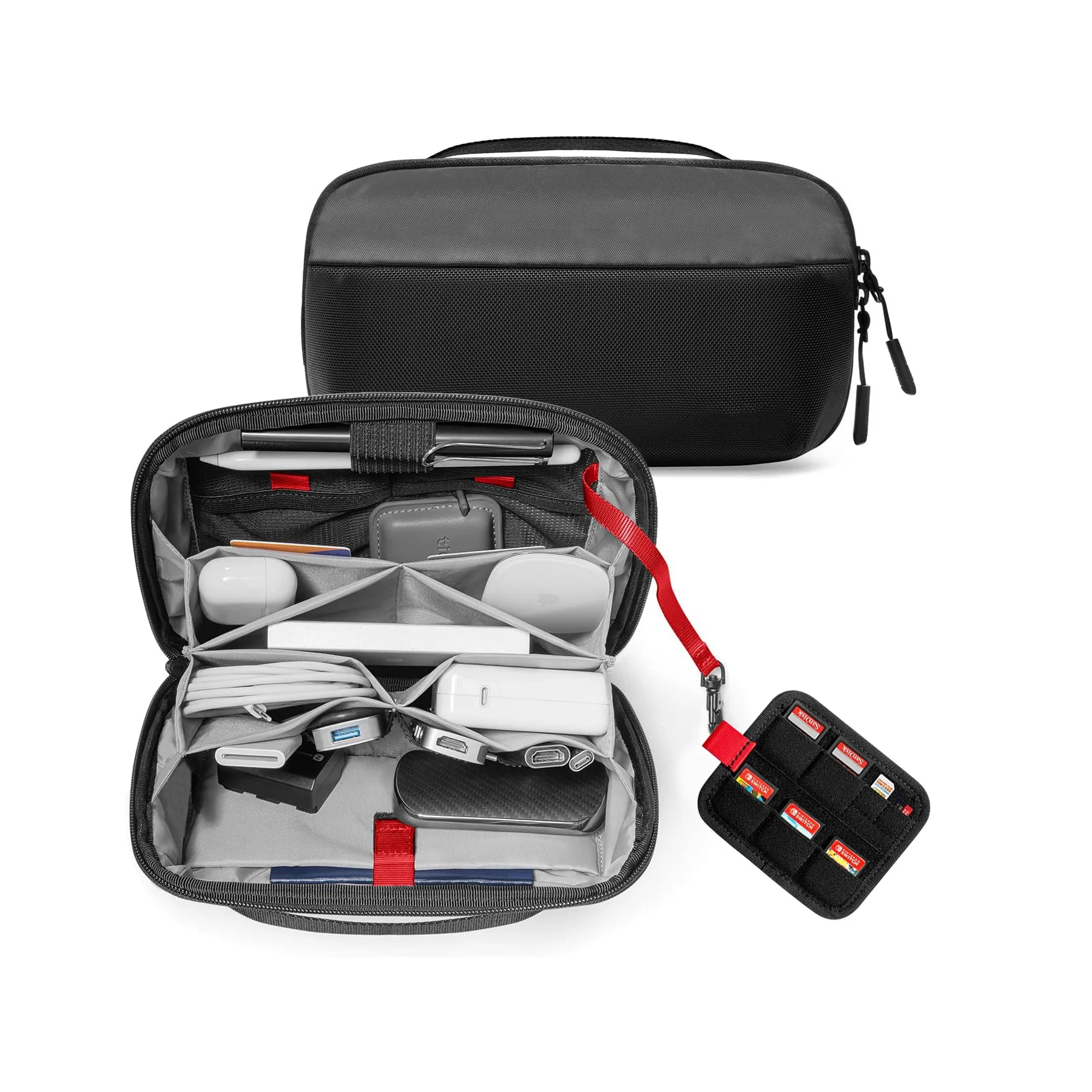Tech Accessories Case - กระเป๋าจัดระเบียบอุปกรณ์เทคโนโลยีสำหรับการเดินทาง กันน้ำ ช่องใส่ของหลายช่อง สำหรับสายชาร์จ แบตสำรอง