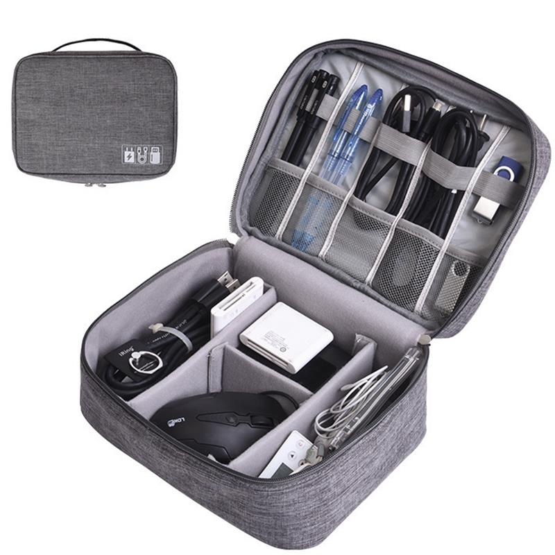 Tech Accessories Case - กระเป๋าเดินทางสายกระเป๋าแบบพกพากระเป๋าเก็บดิจิตอลกันน้ําอิเล็กทรอนิกส์อุปกรณ์เสริมกระเป๋าเดินทางสายOrganizerกระเป๋า
