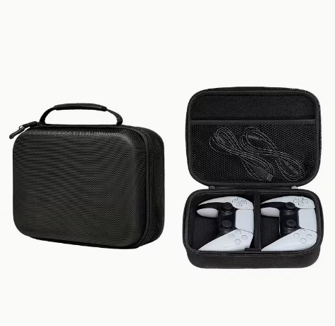 Tech Accessories Case - กระเป๋าพกพา EVA แบบแข็งสำหรับใส่จอยเกมสองตัว, กล่องเก็บป้องกันแรงกระแทกพร้อมช่องตาข่ายสำหรับอุปกรณ์เสริมเกม