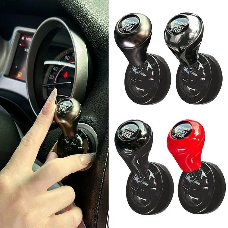 Tech Car Accessories - ปุ่มสตาร์ทรถแบบสัมผัสเดียวพร้อมคันโยกแบบกดเพื่อสตาร์ท ตกแต่งสไตล์เรโทร จอยสติ๊ก อุปกรณ์ตกแต่งภายในรถยนต์ ของขวัญสำหรับรถยนต์