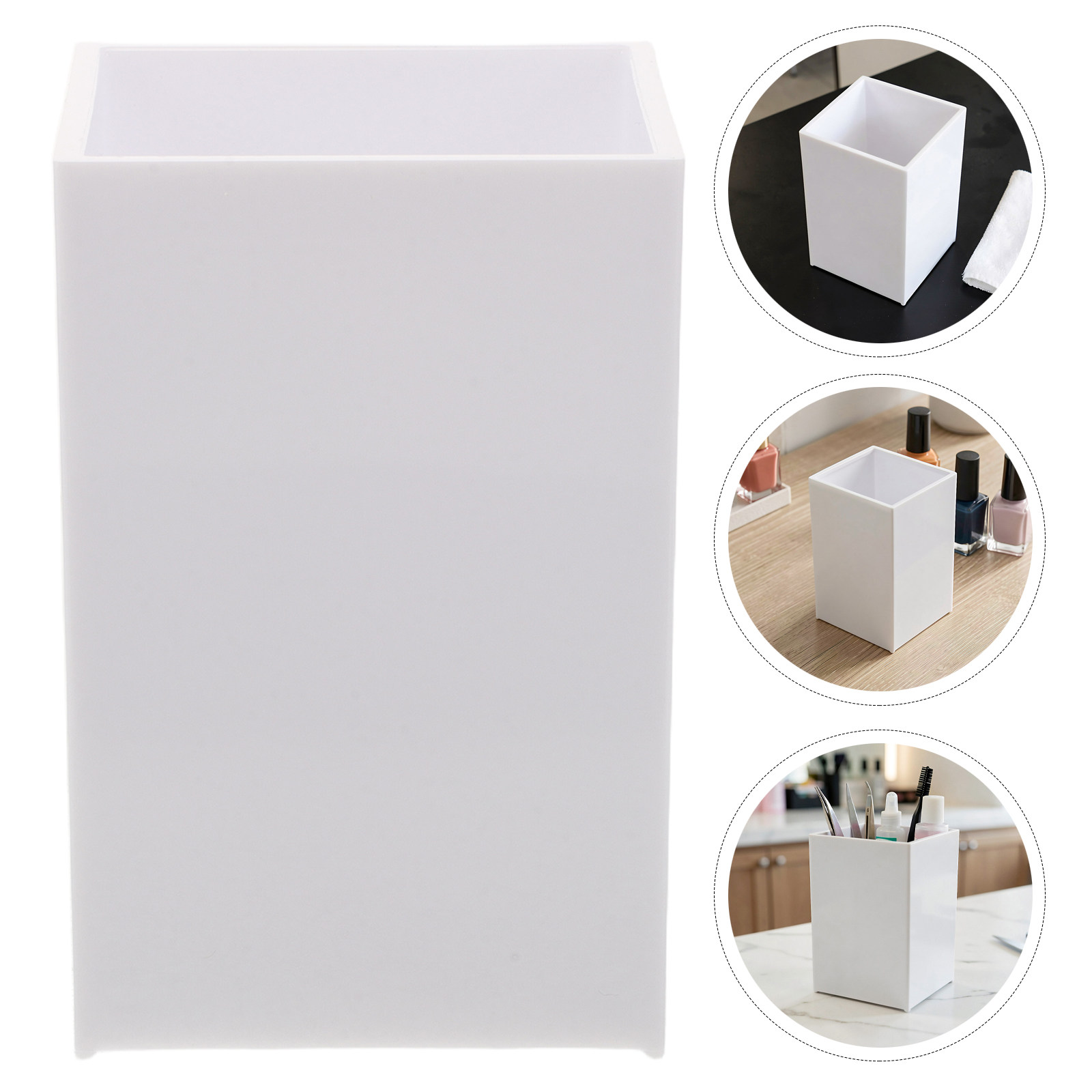 Tech Accessories Storage - ตะกร้าจัดเก็บอุปกรณ์ทำเล็บสีขาว สำหรับจัดระเบียบโต๊ะทำงานในร้านเสริมสวย อุปกรณ์ทำเล็บ อุปกรณ์สำหรับช่างต่อขนตา และอุปกรณ์เสริมสำหรับสถานีทำเล็บ