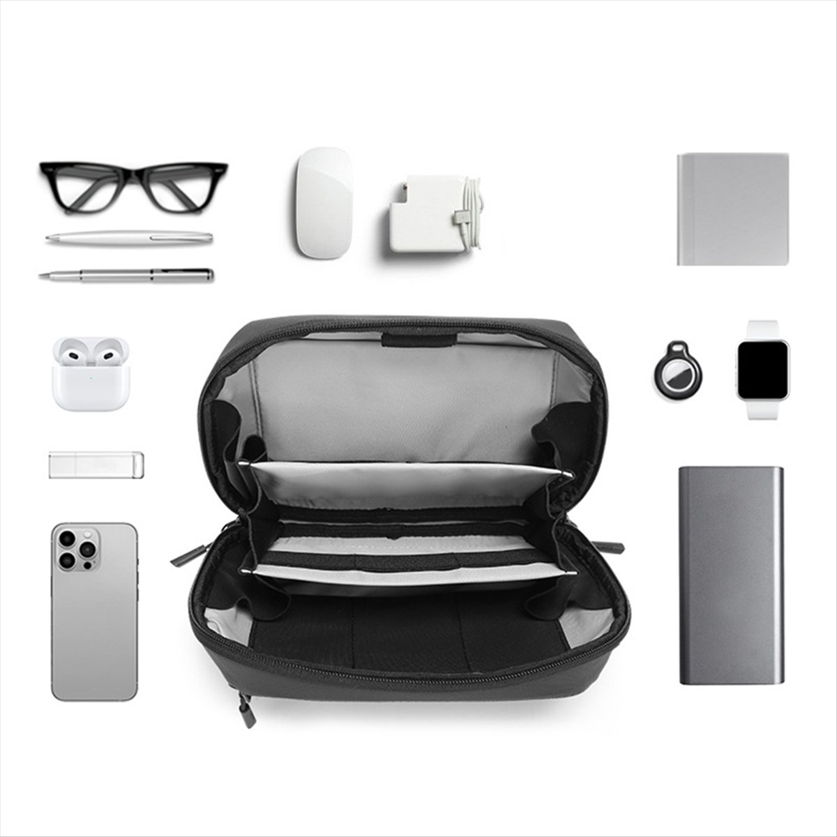 ☶ ❈ ＊ ♥ AC1579-กระเป๋าอุปกรณ์ก - Tech Accessories Travel Organizer Pouch บทวิจารณ์และราคา