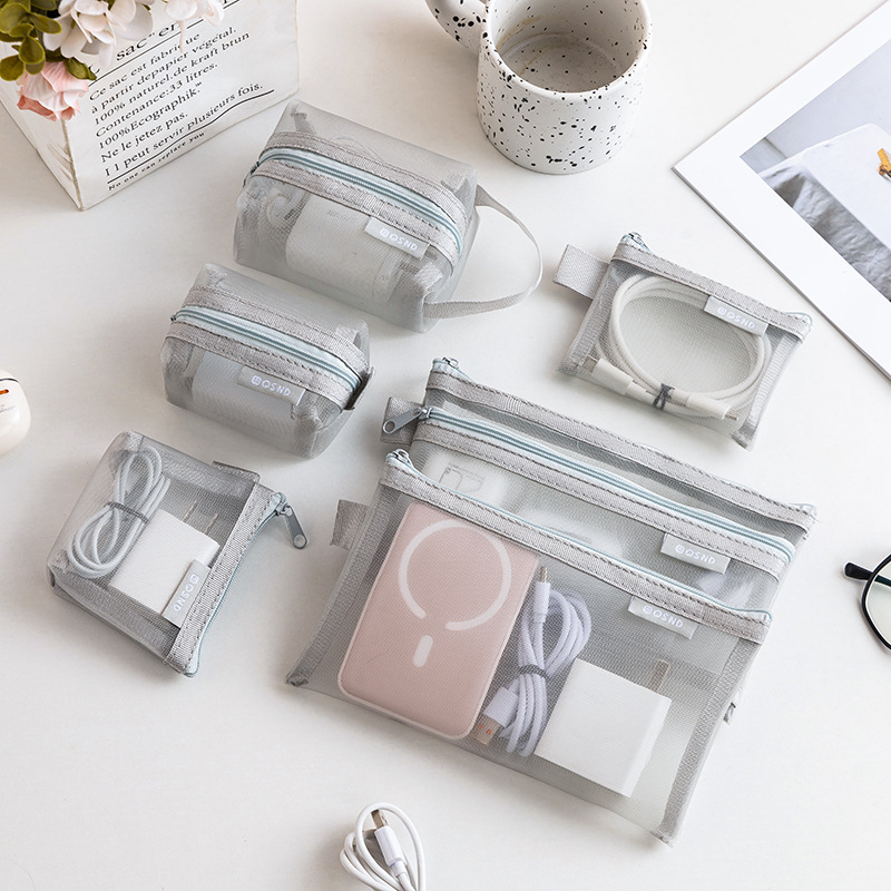 กระเป๋าตาข่ายสีเทาสำหรับจัดระเ - Tech Accessories Case บทวิจารณ์และราคา